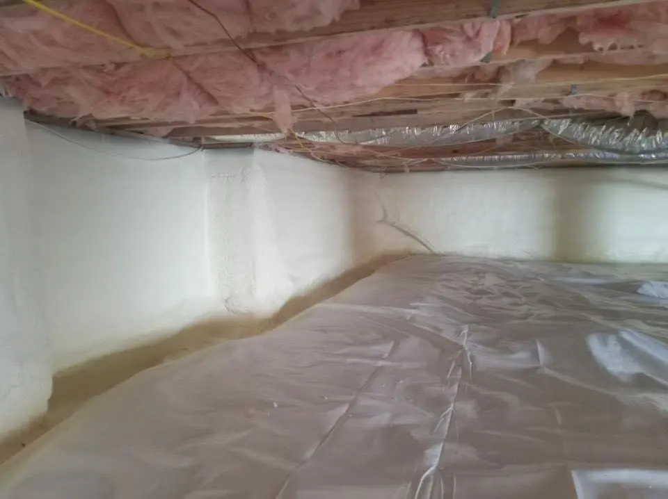 Crawl space encapsulation with closed-cell spray foam for Attic Insulation in Lincolnton